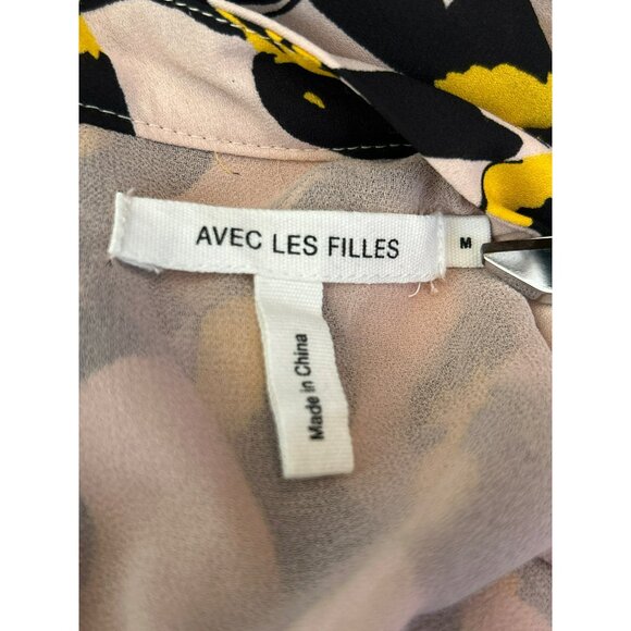 Avec Les Filles Anthropologie Toucan Bird Shoulder Tie  Mini Dress Medium Retro - Picture 4 of 5